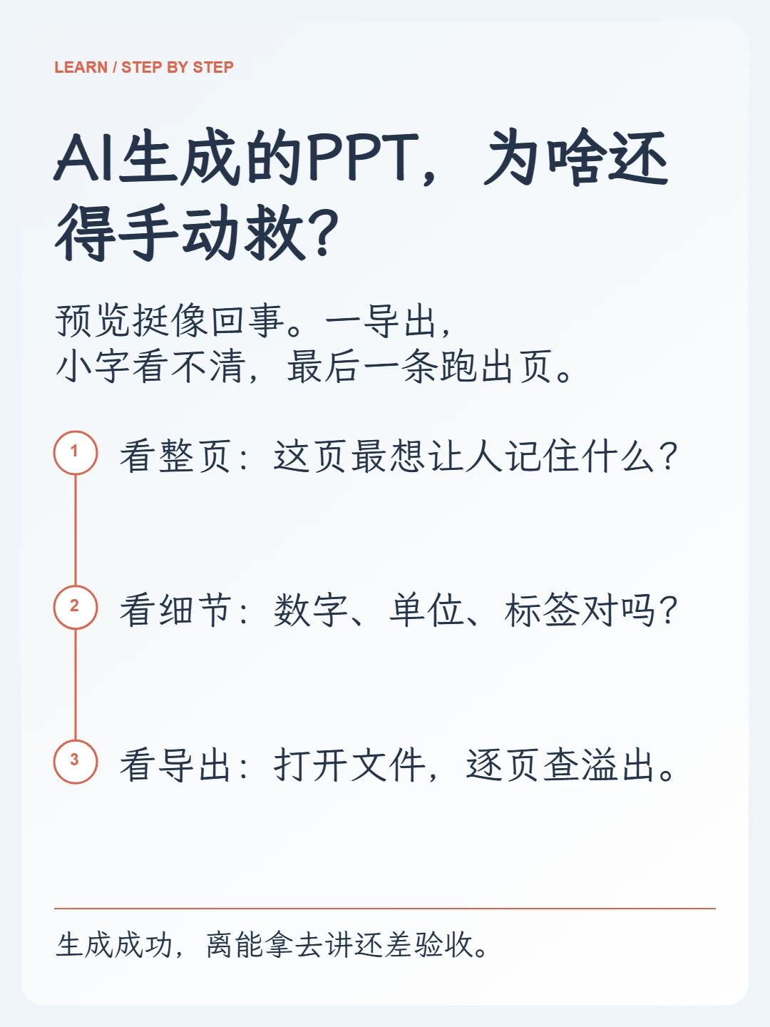 AIGC PPT:AI生成的PPT,为啥还得手动救?,步骤导图模板